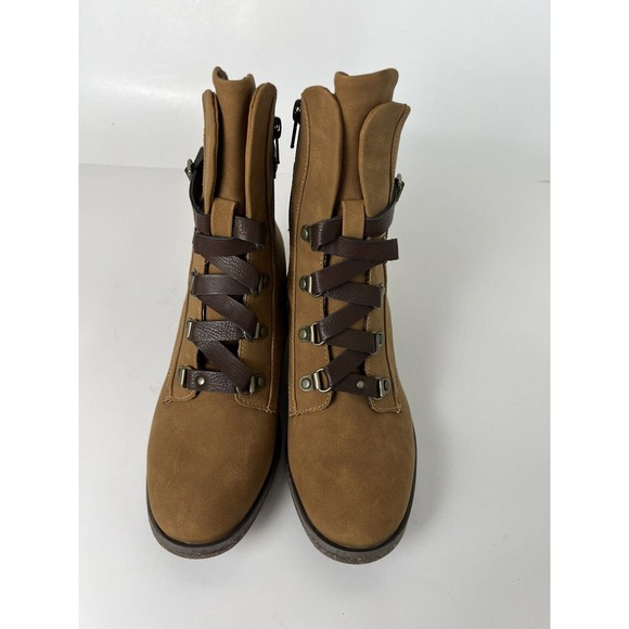 New Korks Reese Tan Dark Brown Nubuck Modern Short Riding Boot ~Size 7 - Picture 10 of 16